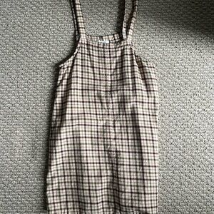 American Eagle Outfitters Plaid Mini Dress - Brown and Cream